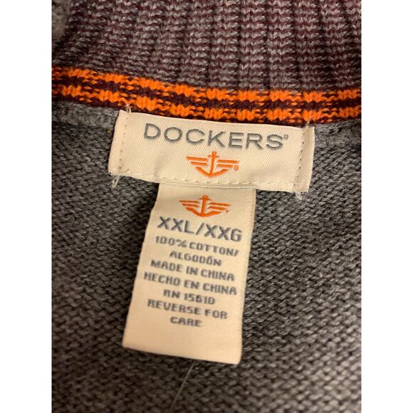 Dockers Sweater Men Size XXL Zip up Turtleneck University Preppy Grandpa Core - Picture 3 of 9